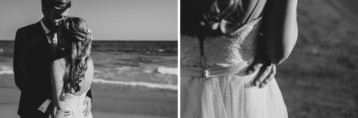 Frau Siemers - Bildpoeten - Hochzeitsfotografie in Barcelona - Frau Siemers - Bildpoeten - Hochzeitsfotografie in Barcelona - La Rambla, Barcelona -kirchliche Trauung am Strand - Brautpaar Porträt am Strand