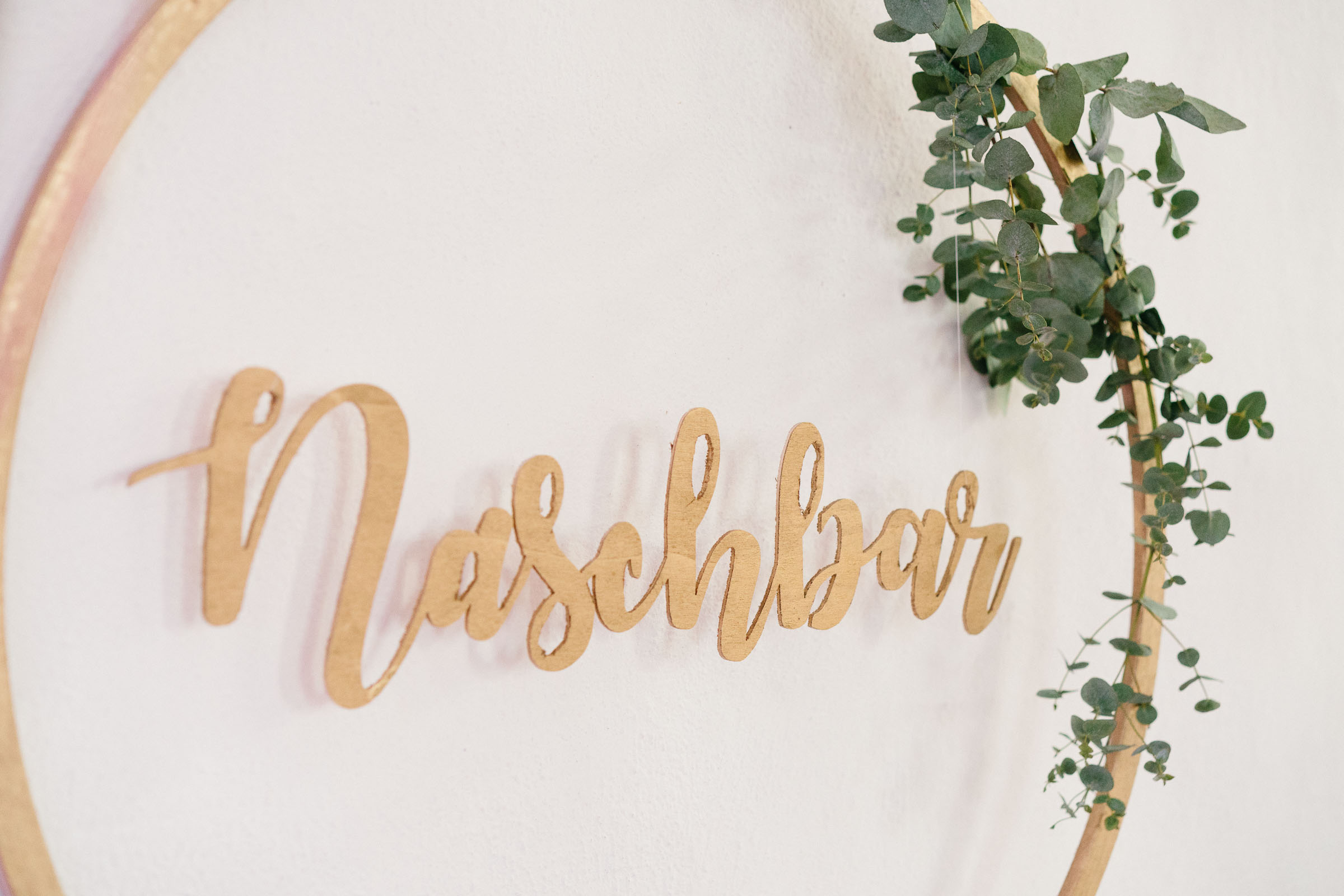Schriftzug "Naschbar" der Silvester-Hochzeit