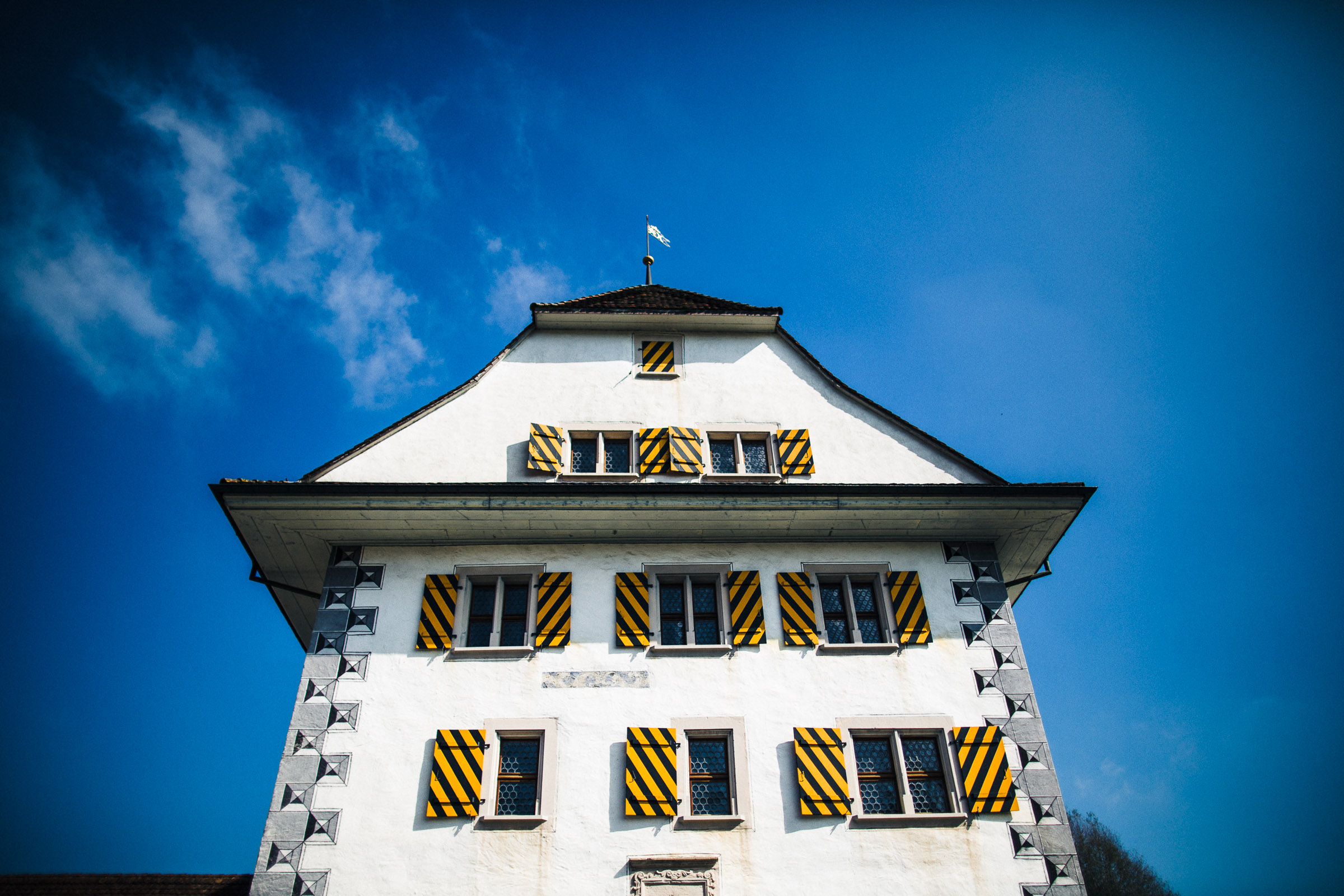 Schlosshochzeit: die Fassade des Wasserschlosses Wyher