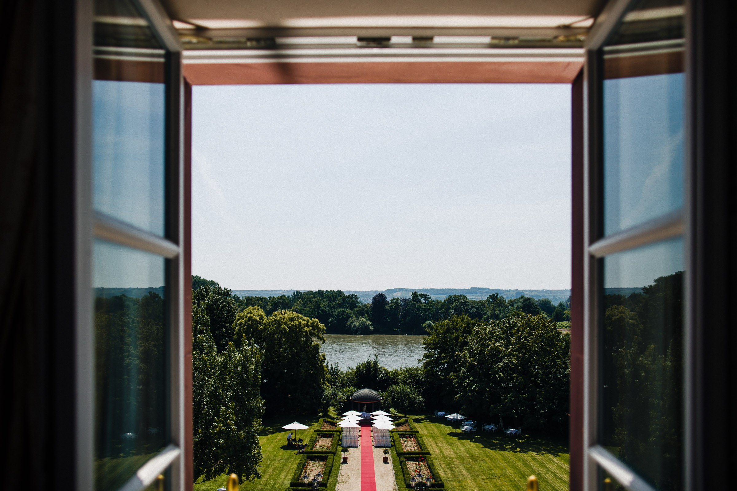 Schlosshochzeit: Ausblick aus dem Hotelzimmer