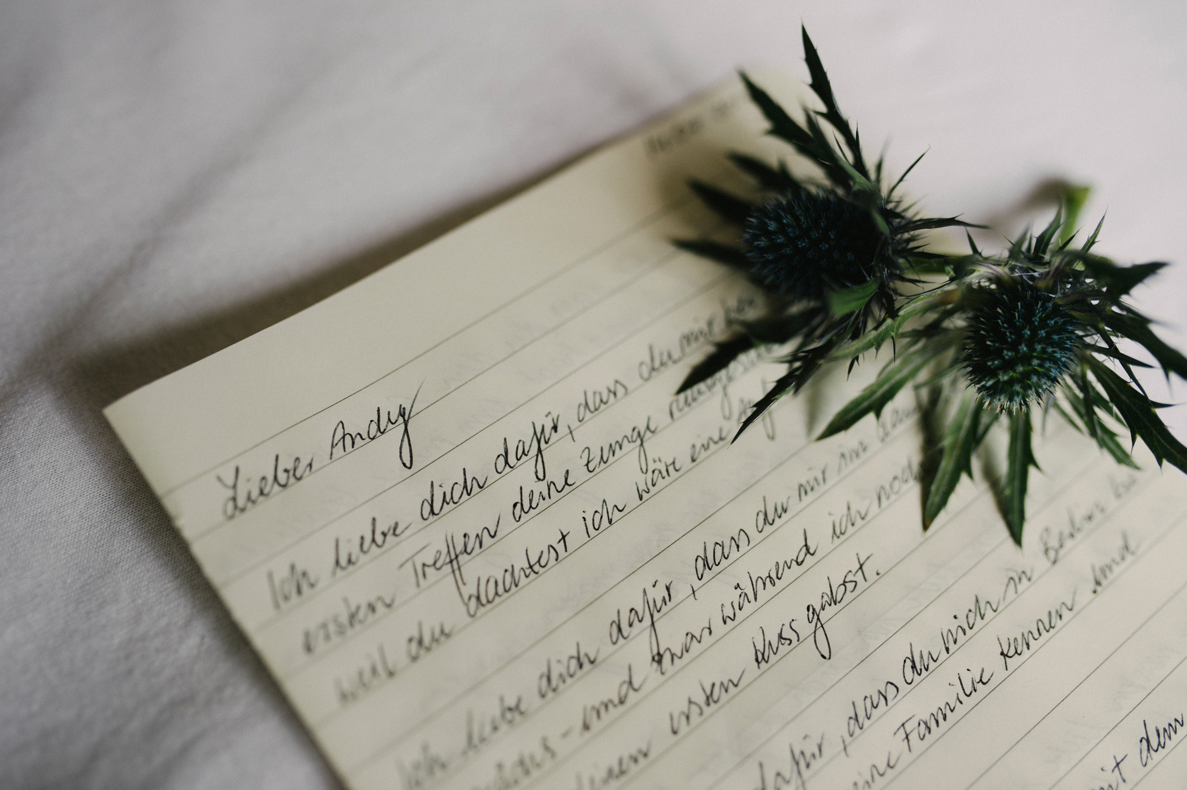 Berghochzeit: handschriftlicher Brief an den Bräutigam