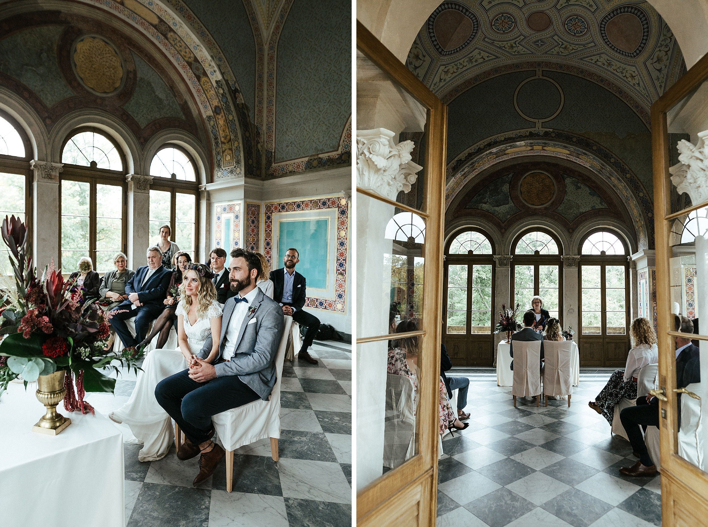 Septemberhochzeit: Brautpaar im Trauzimmer
