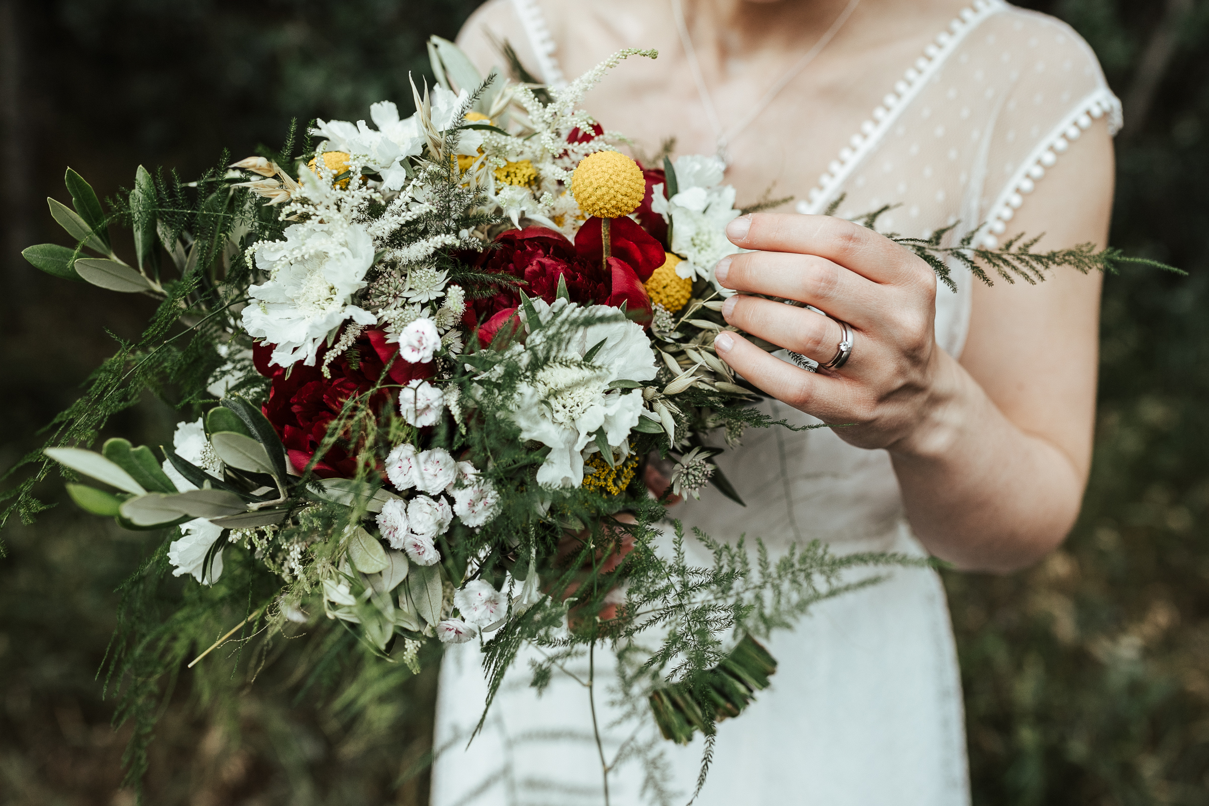 Blumenschmuck von Kopflegenden: Brautstrauß