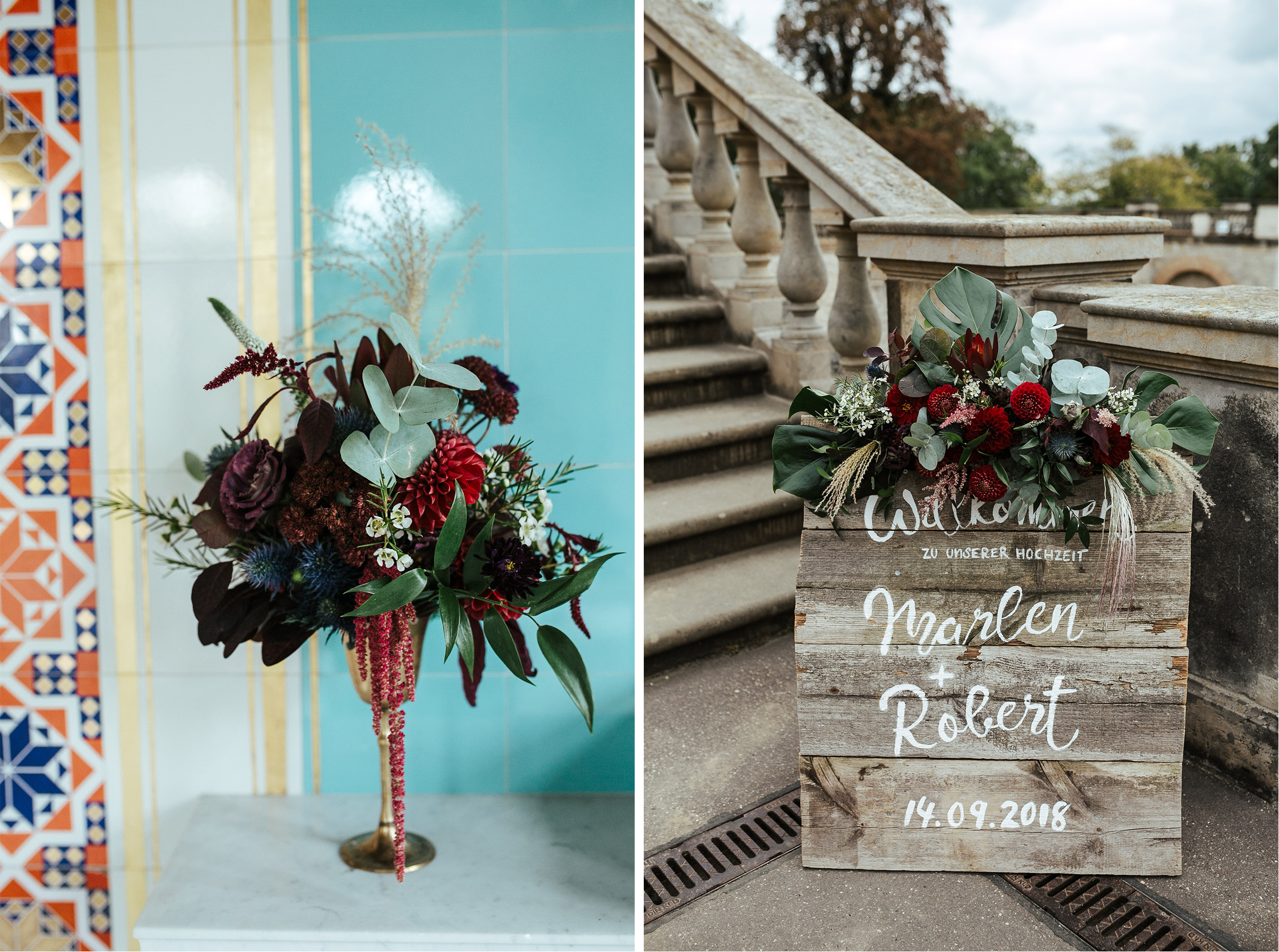 Blumenschmuck von Kopflegenden: Blumendekoration