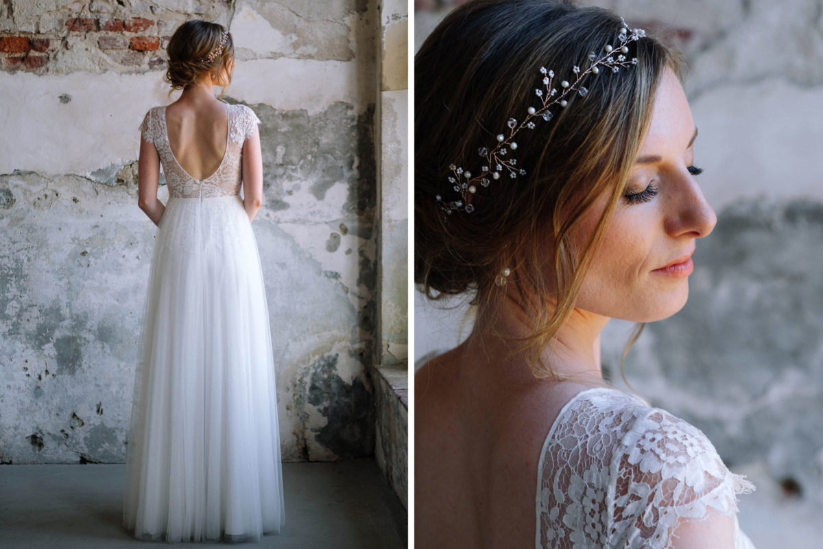 Vintage-Hochzeit: Portraits der Braut